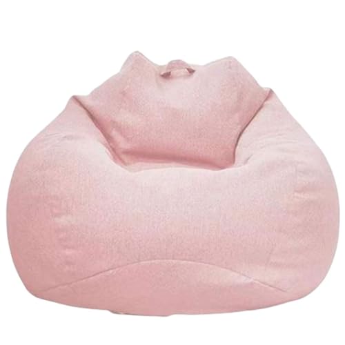 DECORN Ausgestopfte Tierablagerungs -Bohnen -Taschenstuhlabdeckung (Keine Bohnen) Ultra weiche Baumwoll -Beruhbeutelabdeckung zum Organisieren,Rosa,110x120cm von DECORN