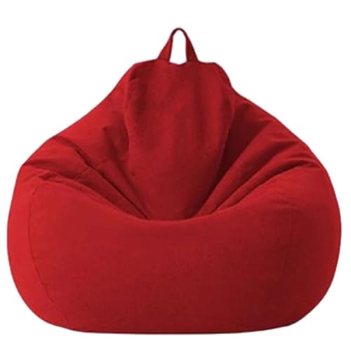 DECORN Ausgestopfte Tierablagerungs -Bohnen -Taschenstuhlabdeckung (Keine Bohnen) Ultra weiche Baumwoll -Beruhbeutelabdeckung zum Organisieren,Rot,110x120cm von DECORN