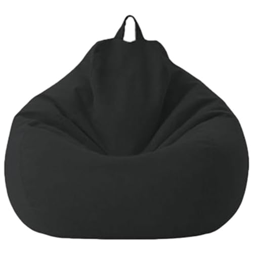 DECORN Ausgestopfte Tierablagerungs -Bohnen -Taschenstuhlabdeckung (Keine Bohnen) Ultra weiche Baumwoll -Beruhbeutelabdeckung zum Organisieren,Schwarz,110x120cm von DECORN