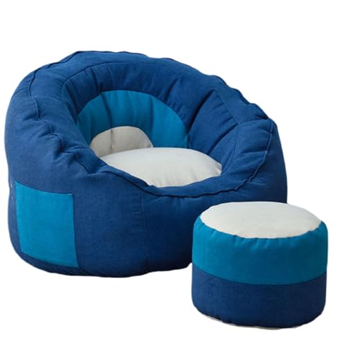 DECORN Bezug für Sitzsack, Stuhl, Sofa, Sitzsack (kein Füllmaterial) – Großer Bequemer Stuhl für Schlafzimmer und Wohnzimmer – Sitzsack-Lazy-Stuhl für Erwachsene,Blue-Large von DECORN