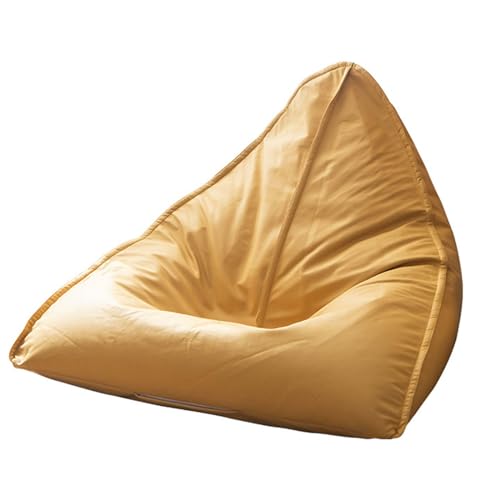 DECORN Bezug für Sitzsäcke (kein Füllmaterial) für Erwachsene - Ultraweicher Dreieckiger Lazy Sack Stuhlbezug - Waschbarer Sitzsack Ohne Füllung - Fauler Sofabezug,L-Yellow von DECORN