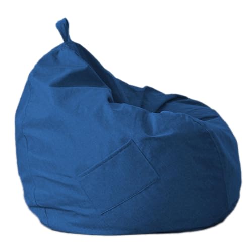 DECORN Bohnenbeutelstuhlabdeckung (kein Füllstoff) Waschbarer fauler Sofaabdeckung Superweich gefüllte Tierspeicher oder Speicherschaum Ersatz -Sitzbeutelabdeckung,Dark Blue,70x80cm von DECORN