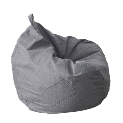 DECORN Bohnenbeutelstuhlabdeckung (kein Füllstoff) Waschbarer fauler Sofaabdeckung Superweich gefüllte Tierspeicher oder Speicherschaum Ersatz -Sitzbeutelabdeckung,Dark Gray,70x80cm von DECORN