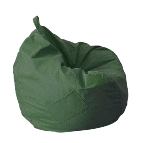 DECORN Bohnenbeutelstuhlabdeckung (kein Füllstoff) Waschbarer fauler Sofaabdeckung Superweich gefüllte Tierspeicher oder Speicherschaum Ersatz -Sitzbeutelabdeckung,Dark Green,100x110cm von DECORN