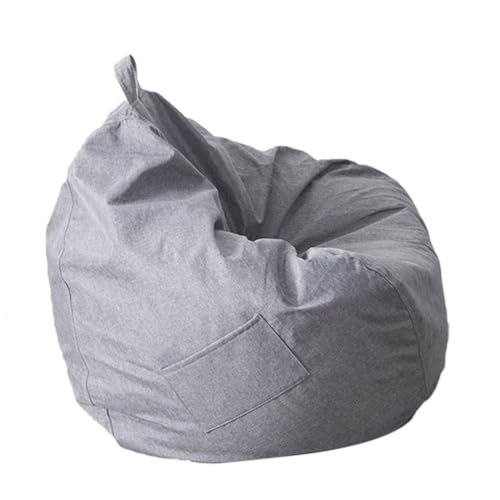 DECORN Bohnenbeutelstuhlabdeckung (kein Füllstoff) Waschbarer fauler Sofaabdeckung Superweich gefüllte Tierspeicher oder Speicherschaum Ersatz -Sitzbeutelabdeckung,Grau,70x80cm von DECORN