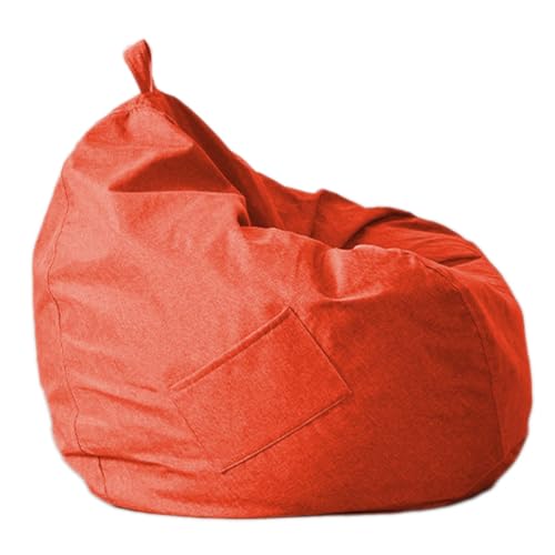 DECORN Bohnenbeutelstuhlabdeckung (kein Füllstoff) Waschbarer fauler Sofaabdeckung Superweich gefüllte Tierspeicher oder Speicherschaum Ersatz -Sitzbeutelabdeckung,Orange,110x120cm von DECORN