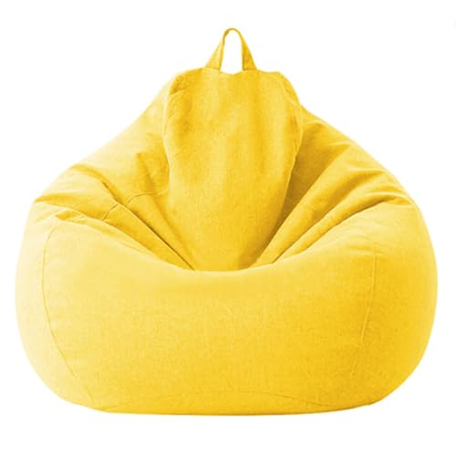 DECORN Bohnenbeutelstuhlabdeckung ohne Füllung - Ultra Weichbohnensack zum Organisieren von Plüschspielzeugen oder Speicherschaum Fauler Sofa für die Entspannung,Gelb,80x90cm DECORN Bohnenbeutelstuhlabdeckung ohne Füllung - Ultra Weichbohnensack zum Organisieren von Plüschspielzeugen oder Speicherschaum Fauler Sofa für die Entspannung,Gelb,80x90cm von DECORN