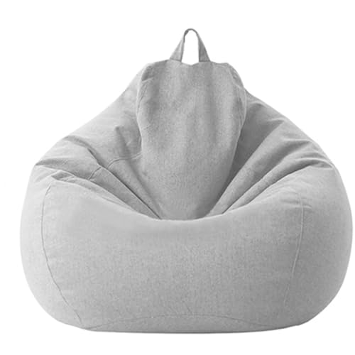 DECORN Bohnenbeutelstuhlabdeckung ohne Füllung - Ultra Weichbohnensack zum Organisieren von Plüschspielzeugen oder Speicherschaum Fauler Sofa für die Entspannung,Grau,100x120cm von DECORN
