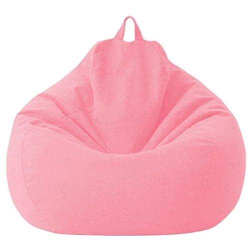 DECORN Bohnenbeutelstuhlabdeckung ohne Füllung - Ultra Weichbohnensack zum Organisieren von Plüschspielzeugen oder Speicherschaum Fauler Sofa für die Entspannung,Rosa,100x120cm von DECORN