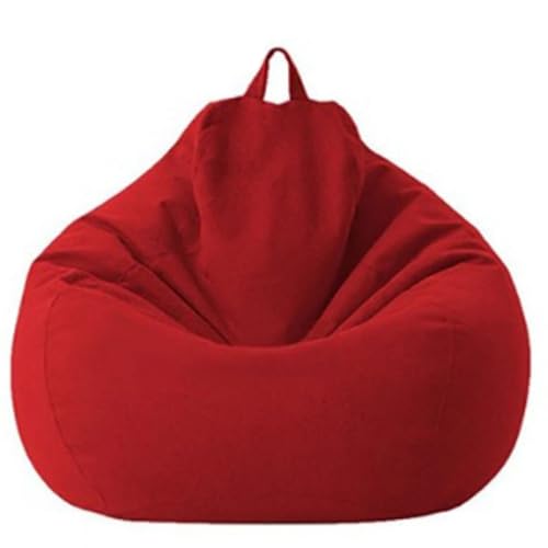 DECORN Bohnenbeutelstuhlabdeckung ohne Füllung - Ultra Weichbohnensack zum Organisieren von Plüschspielzeugen oder Speicherschaum Fauler Sofa für die Entspannung,Rot,100x120cm von DECORN