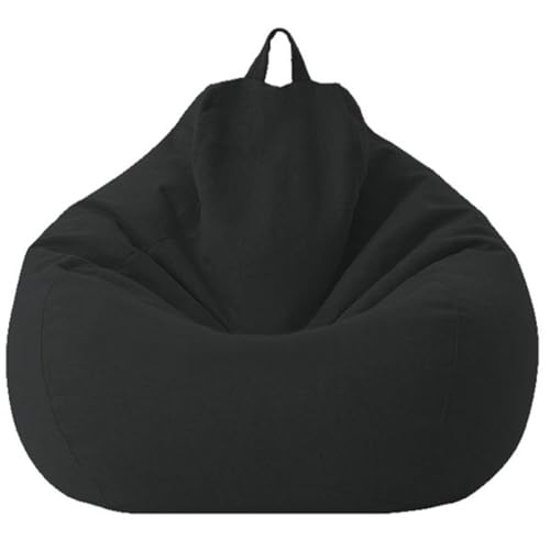 DECORN Bohnenbeutelstuhlabdeckung ohne Füllung - Ultra Weichbohnensack zum Organisieren von Plüschspielzeugen oder Speicherschaum Fauler Sofa für die Entspannung,Schwarz,100x120cm von DECORN