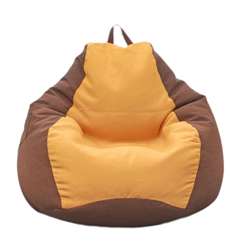 DECORN Bohnensack Stuhlabdeckung (kein Füllstoff) für Erwachsene - Sitzsack ausgestopfte Tierspeichertaschen - Plüschspielzeughalter und Organisator,Brown Yellow,90x100cm von DECORN