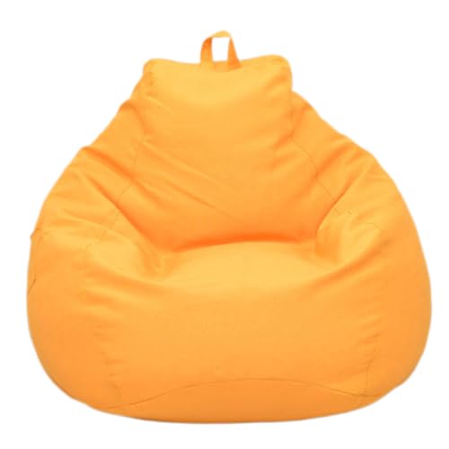 DECORN Bohnensack Stuhlabdeckung (kein Füllstoff) für Erwachsene - Sitzsack ausgestopfte Tierspeichertaschen - Plüschspielzeughalter und Organisator,Gelb,100x115cm von DECORN