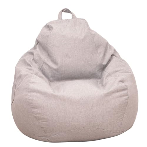 DECORN Bohnensack Stuhlabdeckung (kein Füllstoff) für Erwachsene - Sitzsack ausgestopfte Tierspeichertaschen - Plüschspielzeughalter und Organisator,Light Gray,110x130cm von DECORN