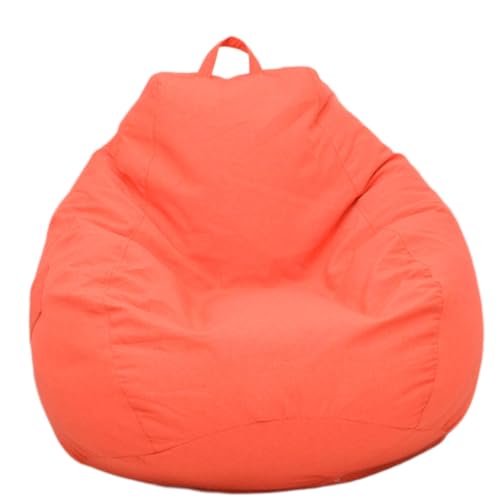 DECORN Bohnensack Stuhlabdeckung (kein Füllstoff) für Erwachsene - Sitzsack ausgestopfte Tierspeichertaschen - Plüschspielzeughalter und Organisator,Orange,90x100cm von DECORN