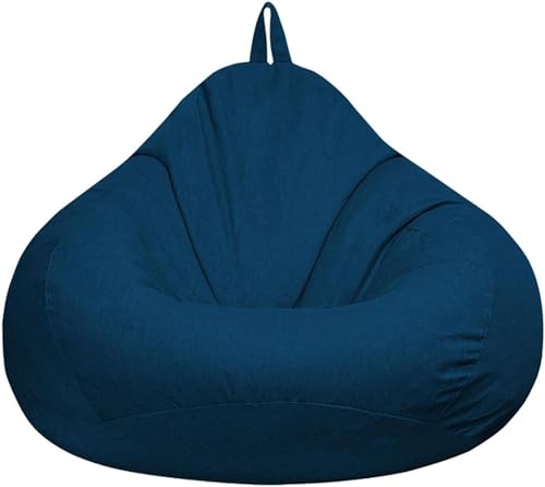DECORN Gefüllter Sitzsack-Aufbewahrungsbezug (ohne Füllstoff) für Kinder und Erwachsene – Stopfbarer Sitzsack aus Baumwollleinen Zum Organisieren von Plüschtieren aus Memory-Schaum,Blue-X-Large von DECORN