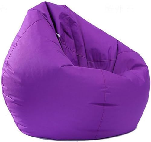 DECORN Sitzsack-Sofabezug Ohne Füllung, Oxford Cloth Home Leisure Einzelcouch Wohnzimmer Schlafzimmer Sitzsack Stuhl Lazy Lounger Cover,Purple-L von DECORN