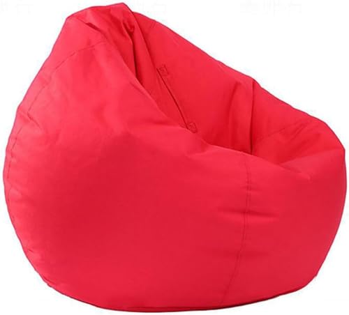 DECORN Sitzsack-Sofabezug Ohne Füllung, Oxford Cloth Home Leisure Einzelcouch Wohnzimmer Schlafzimmer Sitzsack Stuhl Lazy Lounger Cover,Rose Red-L von DECORN