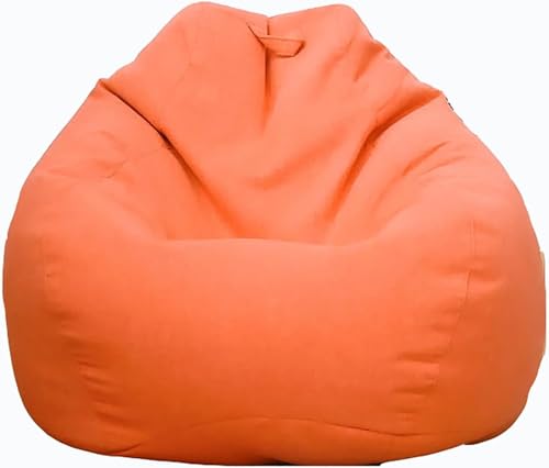 DECORN Sitzsackbezug (ohne Füllstoff) für Erwachsene, Stofftier-Aufbewahrungs-Sitzsack-Sofabezüge, Flauschiges und Gemütliches Sofa, Bequeme, Gemütliche Sitzsäcke,Orange-L von DECORN