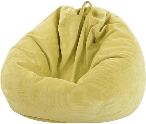 DECORN Stofftier-Aufbewahrungs-Sitzsack-Stuhlbezug (ohne Füllstoff) für Erwachsene Weicher Cord-Lazy-Lounger-Bezug Haustiere Hunde/Katzen Lazy Beds,Yellow-Large von DECORN