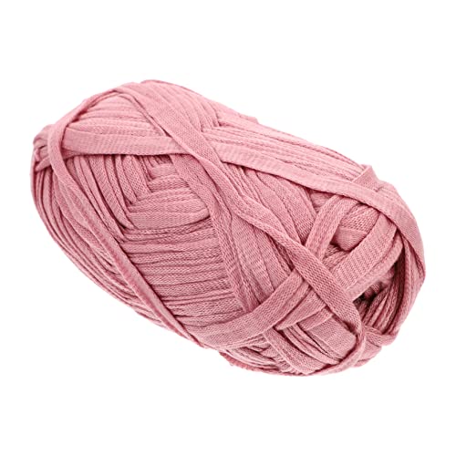 DECORNIJIA 1 Rolle Flachleitungsverkabelung Strang mit Gewinde nähen flechten Stich bastelzubehör strickgarn strickzubehör DIY Seil DIY Bastelseil Makramee-Seil Baumwollkordel Acryl Rosa von DECORNIJIA