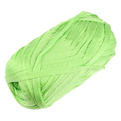 DECORNIJIA 1 Rolle Flachleitungsverkabelung teppiche bastteppich textilgarn strickgarn wichstücher flechten Stoff Strang bunt Puppe helles Acrylseil selbstgemachtes Kabel DIY Seil Light Green von DECORNIJIA