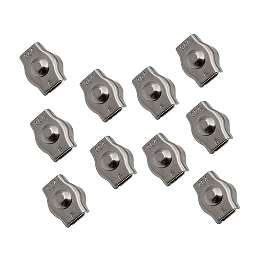 DECORNIJIA 10 Stück Drahtseil Klemme Rostfreier Stahl Seilklemmen für Drahtseil und Kabel Präzise Gegossen Sicher und Langlebig DECORNIJIA 10 Stück Drahtseil Klemme Rostfreier Stahl Seilklemmen für Drahtseil und Kabel Präzise Gegossen Sicher und Langlebig von DECORNIJIA