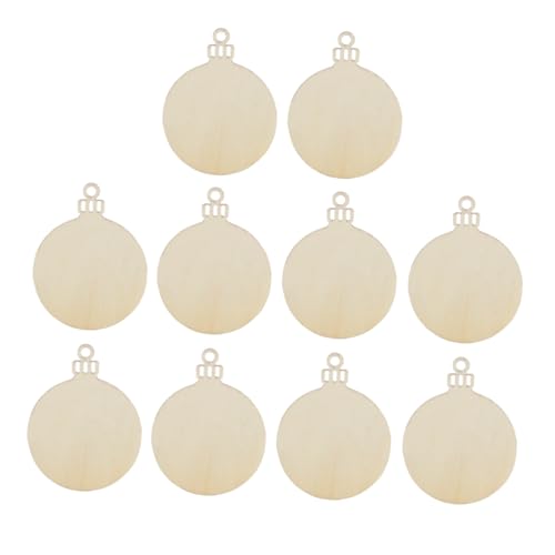DECORNIJIA 10 Stück Teiliges Holzanhänger Rund mit Glattem Finish Vielseitige Blanko Weihnachtsdeko für Baum Basteln Verzieren Scrapbooking Inklusive Naturfaserschnüre von DECORNIJIA