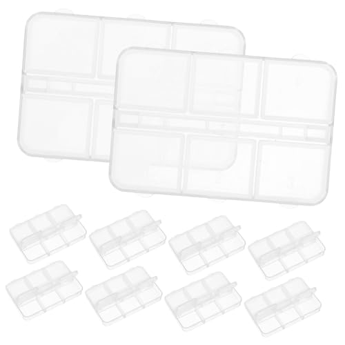 DECORNIJIA 10 Stück Teiliges Nagelkunst Aufbewahrungsbox aus Langlebigem Kunststoff Fach Sortierbarer Organizer für Nagelverzierungen und Schmuck Stapelbar und Kompakt für Zuhause und Reisen von DECORNIJIA
