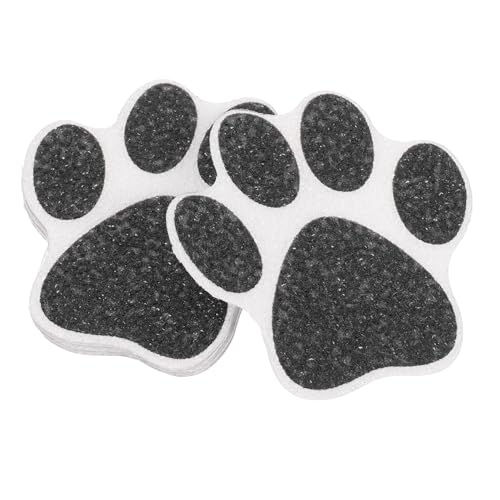 DECORNIJIA 10 Stück Teiliges Rutsch Aufkleber Pfotenmotiv rutschfeste Dekorfolie für Badewanne Dusche Glatte Böden Treppen Sicherer Halt Einfache Anwendung Langlebiges Material Schwarz von DECORNIJIA