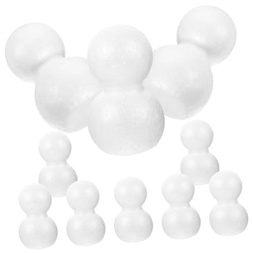 DECORNIJIA 10 Stück Teiliges Schneemann DIY aus Weiße Bastelmaterialien für Bemalbare Schneemann Kugeln für Weihnachtsdeko und Kreative Bastelprojekte von DECORNIJIA