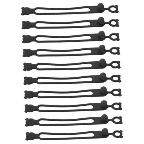 DECORNIJIA 10 Stück Teiliges Silikon Kabelbinder Wiederverwendbar Flexibel Kabel Organizer für Büro Desktop Kabelmanagement Drahtwickler Schwarz von DECORNIJIA