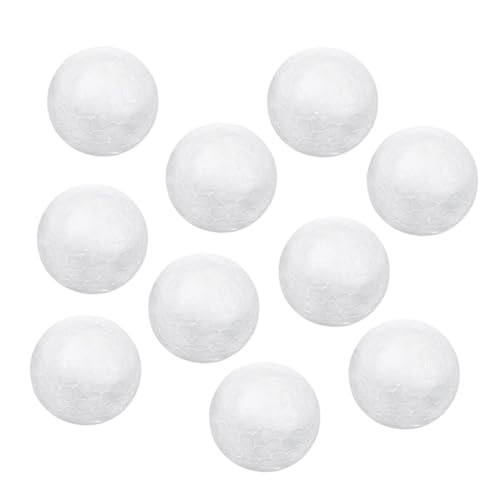 DECORNIJIA 10 Stück Teiliges Styroporkugeln Weiße Schaumstoffbälle für DIY Bastelprojekte Weihnachtsbaumschmuck Kreative Partydekoration Bemalbar Vielseitig Einsetzbar von DECORNIJIA