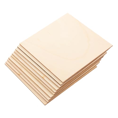DECORNIJIA 10 Stück Teiliges Unbehandelte Quadratische Holzplatten Vielseitige DIY holzscheiben für Basteln Malen Schnitzen Personalisierte Holzdeko für Wand Fenster Weihnachten von DECORNIJIA