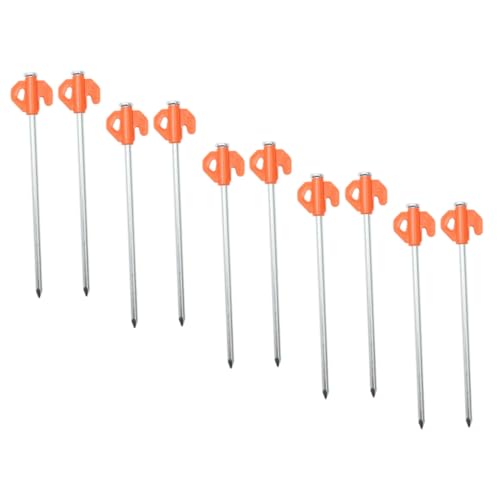 DECORNIJIA 10 Stück Teiliges Zeltheringe aus Rostfreiem Stahl Stabile und Schwere Zeltnägel für Outdoor Camping Windfeste Befestigung für Zelte Markisen und Planen in Signalorange von DECORNIJIA