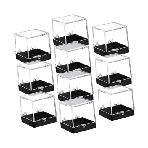 DECORNIJIA 10 Stück Transparente Mineral Proben Aufbewahrungsbox Quadratische Display Würfel für Edelstein Schmuck Bastelperlen Stoßfest Vielseitige Aufbewahrung von DECORNIJIA