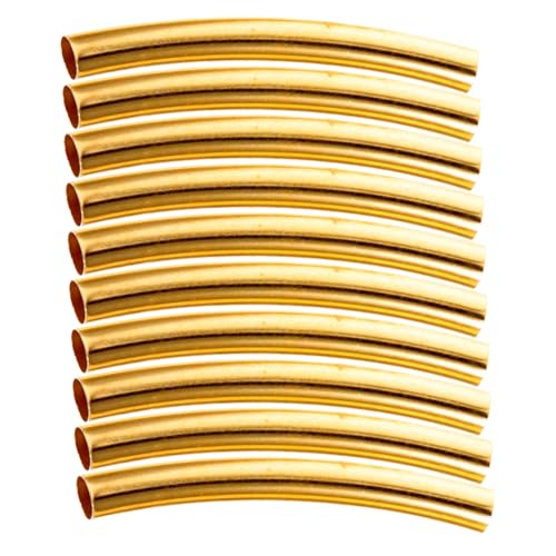 DECORNIJIA 100 Stück Gebogene Kupfer Spacer Beads Teiliges Leichte Metallröhren für DIY Schmuckherstellung Armbandzwischenstücke Stilvolle Goldfarbene Perlen für Halsketten und DECORNIJIA 100 Stück Gebogene Kupfer Spacer Beads Teiliges Leichte Metallröhren für DIY Schmuckherstellung Armbandzwischenstücke Stilvolle Goldfarbene Perlen für Halsketten und von DECORNIJIA