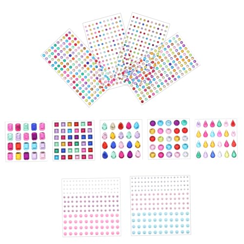 DECORNIJIA 11 Blätter Teiliges DIY Strasssteine Selbstklebend Bunte Acryl Kristall Aufkleber für Wasserfest und Langlebig zum Basteln Dekorieren von Handy Notizbuch Tasche von DECORNIJIA