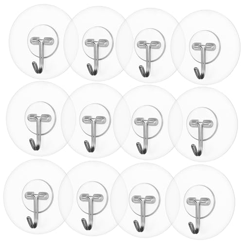DECORNIJIA 12 Stück Selbstklebende Wandhaken Transparent Frosted Rund Edelstahl Haken Stark Tragfähig Ohne Bohren Für Küche Bad Wohnzimmer Kleidung Aufhängen DECORNIJIA 12 Stück Selbstklebende Wandhaken Transparent Frosted Rund Edelstahl Haken Stark Tragfähig Ohne Bohren Für Küche Bad Wohnzimmer Kleidung Aufhängen von DECORNIJIA
