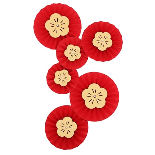 DECORNIJIA 12 Stück Teiliges Papierfächer Blumen Deko Hängend Leuchtend Rot Vielseitig für Hochzeitsfeier Geburtstagsdeko Einfache Befestigung Festliche Stimmung Fotohintergrund Geeignet von DECORNIJIA