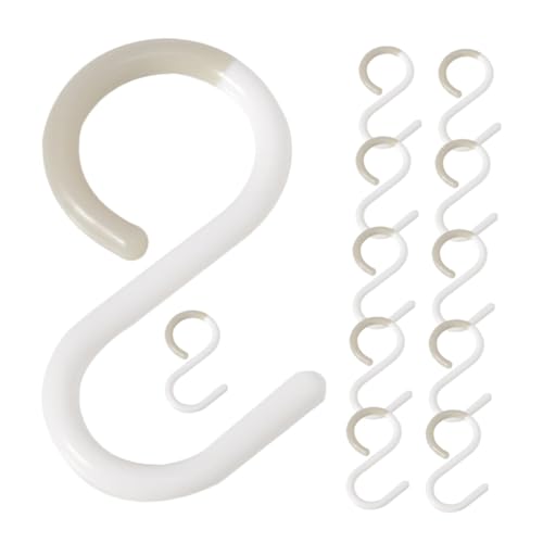 DECORNIJIA 12 Stück Teiliges S haken Weiß Groß Vielseitige Kunststoffhaken für Küche Bad und Kleiderschrank Praktische Aufhängung für Schlüssel Handtücher und Kleidung Robuster Home Hook von DECORNIJIA