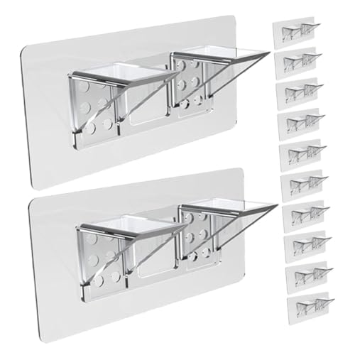 DECORNIJIA 12 Stück Teiliges Transparente Selbstklebende Schrankregalhalter aus Kunststoff Einfache Montage Starke Tragkraft Nagelfreie Halterungen für Bücherregale Küchenschränke und DECORNIJIA 12 Stück Teiliges Transparente Selbstklebende Schrankregalhalter aus Kunststoff Einfache Montage Starke Tragkraft Nagelfreie Halterungen für Bücherregale Küchenschränke und von DECORNIJIA