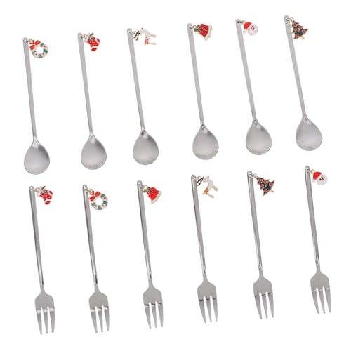 DECORNIJIA 12 Stück Teiliges Weihnachtsbesteckset aus Edelstahl Gabeln und Löffel Robuste Haushaltstafel mit Weihnachtlichem Design Leicht zu Reinigen für Kaffee Dessert und Festliche Partys DECORNIJIA 12 Stück Teiliges Weihnachtsbesteckset aus Edelstahl Gabeln und Löffel Robuste Haushaltstafel mit Weihnachtlichem Design Leicht zu Reinigen für Kaffee Dessert und Festliche Partys von DECORNIJIA