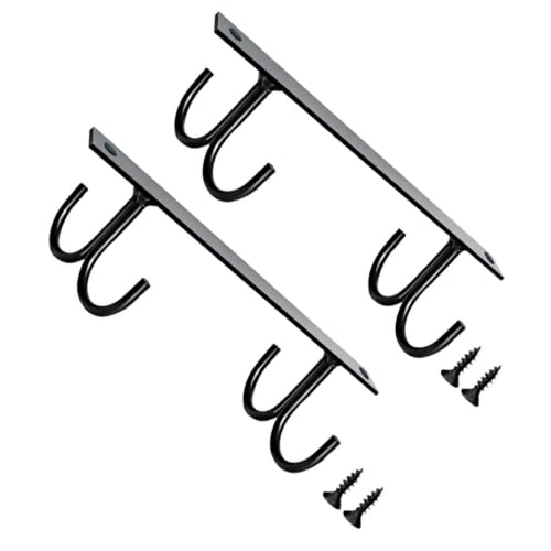 DECORNIJIA 2 Sätze Tassenhalter für Küche Platzsparendes Belüftetes Becherregal mit Haken Schwarze Unterbau Tassenaufhängung Praktisches Küchenzubehör für Ordentliche Aufbewahrung von DECORNIJIA