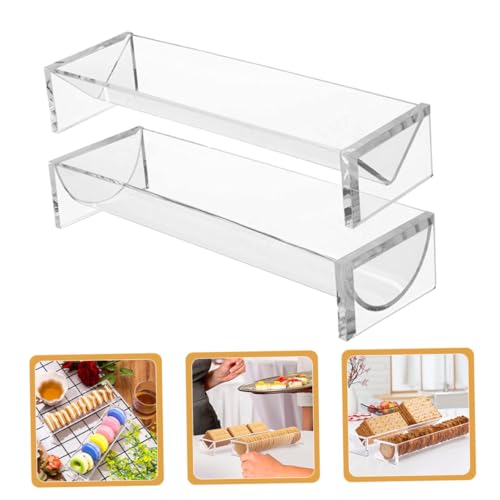 DECORNIJIA 2 Stück Acryl Desserthalter U Form Cookie Display Tablett für Tischdekoration Vielseitig Platzsparend Transparent von DECORNIJIA