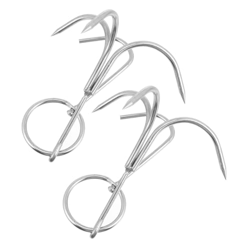 DECORNIJIA 2 Stück Edelstahl Fleischhaken Trigonal Bbq Grillhaken für Fleischaufhängung Hohe Temperaturbeständigkeit Vielseitig Einsetzbar für Zuhause und Garten von DECORNIJIA