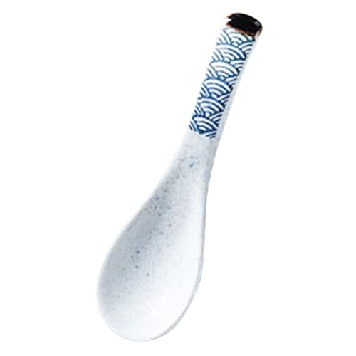 DECORNIJIA 2 Stück Japanische Keramiklöffel Ramen und Suppenlöffel Hitzebeständig Ergonomisch Geformt für Haushalt Restaurant von DECORNIJIA