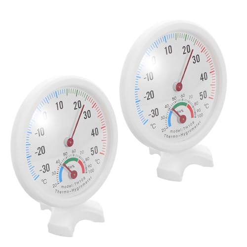DECORNIJIA 2 Stück Mini Rundes Analog Thermometer Hygrometer Präzises Temperatur und Feuchtigkeitsmessgerät für Zuhause Kühlschrank und Luftbefeuchter Kompaktes Hygrometer zur Genauen von DECORNIJIA
