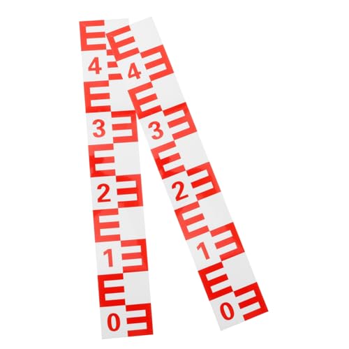 DECORNIJIA 2 Stück Reflektierende Wasserstandsanzeige aus Langlebigem Aluminium mit Selbstklebender Rückseite Präzise Messskala Wasser Feuchtigkeitsbeständig für Teiche und Pools von DECORNIJIA