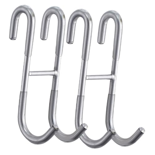 DECORNIJIA 2 Stück S förmige Türhaken aus Rostfreiem Edelstahl Doppelte Kleider Handtuchhalter für Glas Zimmertüren Kratzfest Geräuscharm Vielseitiger Organizer für Bad und Schlafzimmer von DECORNIJIA